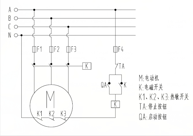 EMC易倍电机：热敏开关控制保护原理图